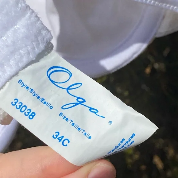 Vintage Olga 34C Dainty Pink & White Lace Detailed Coquette Bra - Picture 6 of 7